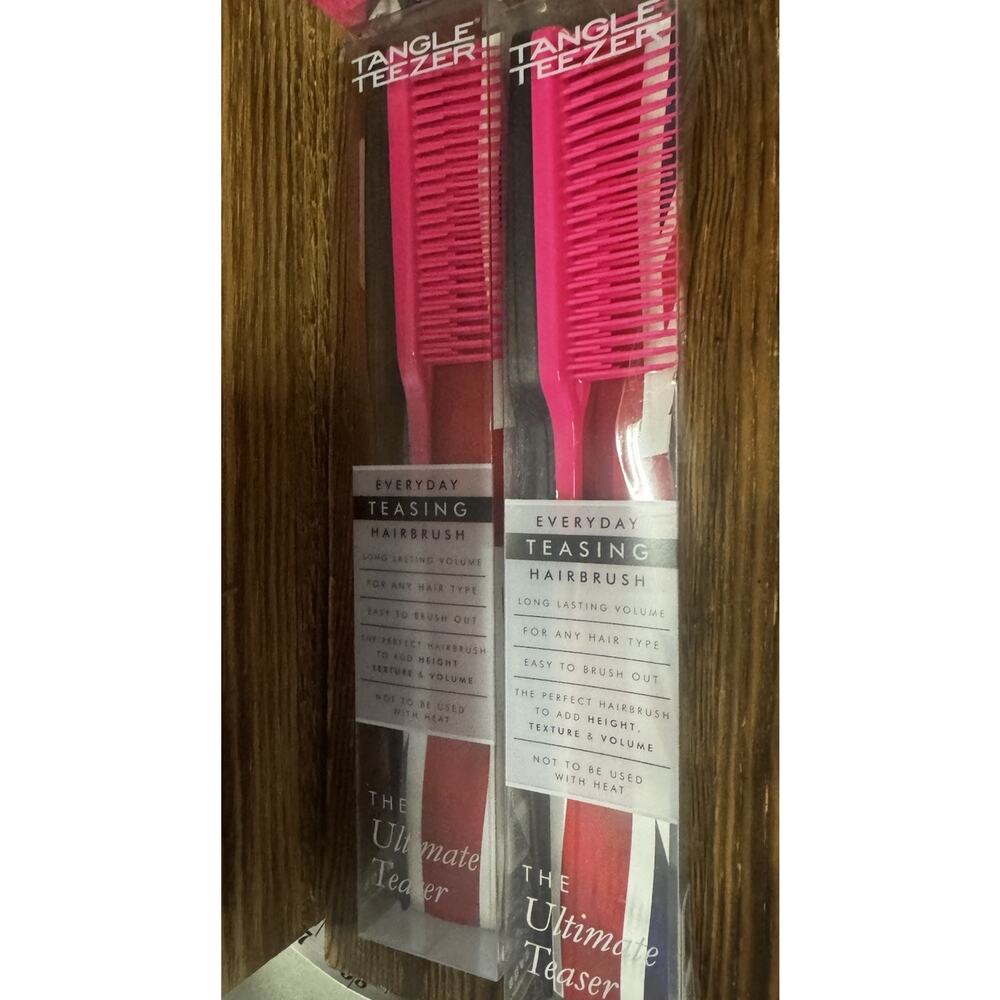 Tangle Teezer Everyday Teasing Hairbrush Pink Lot of 2 New Sealed Ultimate Tease